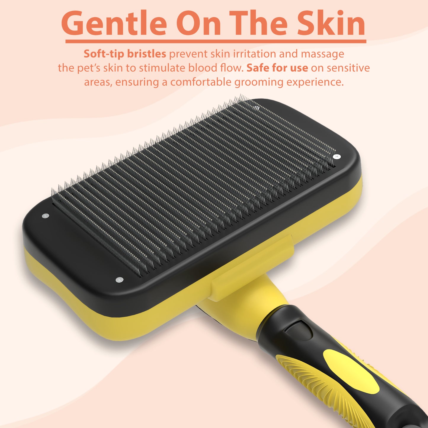 SELF CLEANING PET DOG CAT SLICKER BRUSH GROOMING for MEDIUM and LONG HAIR PETS
