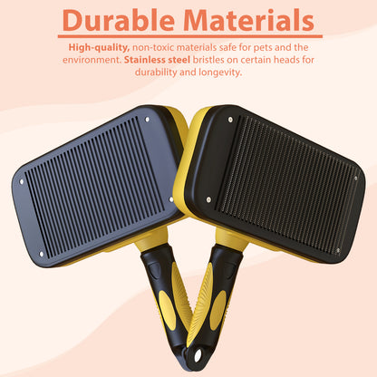 SELF CLEANING PET DOG CAT SLICKER BRUSH GROOMING for MEDIUM and LONG HAIR PETS